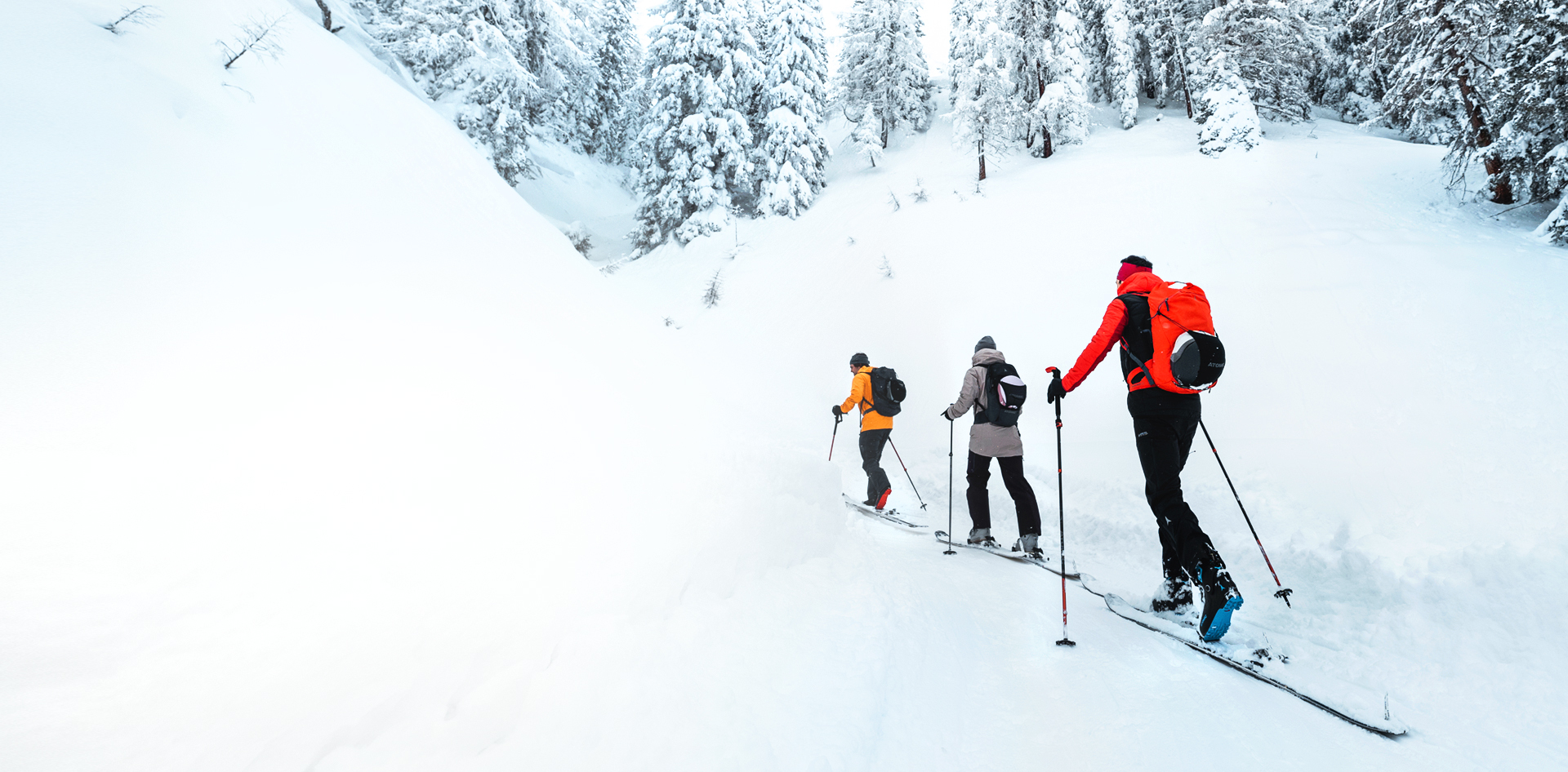 Grupa osób na nartach skiturowych